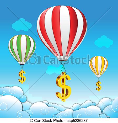 Vectors Illustration of dollar parachute.