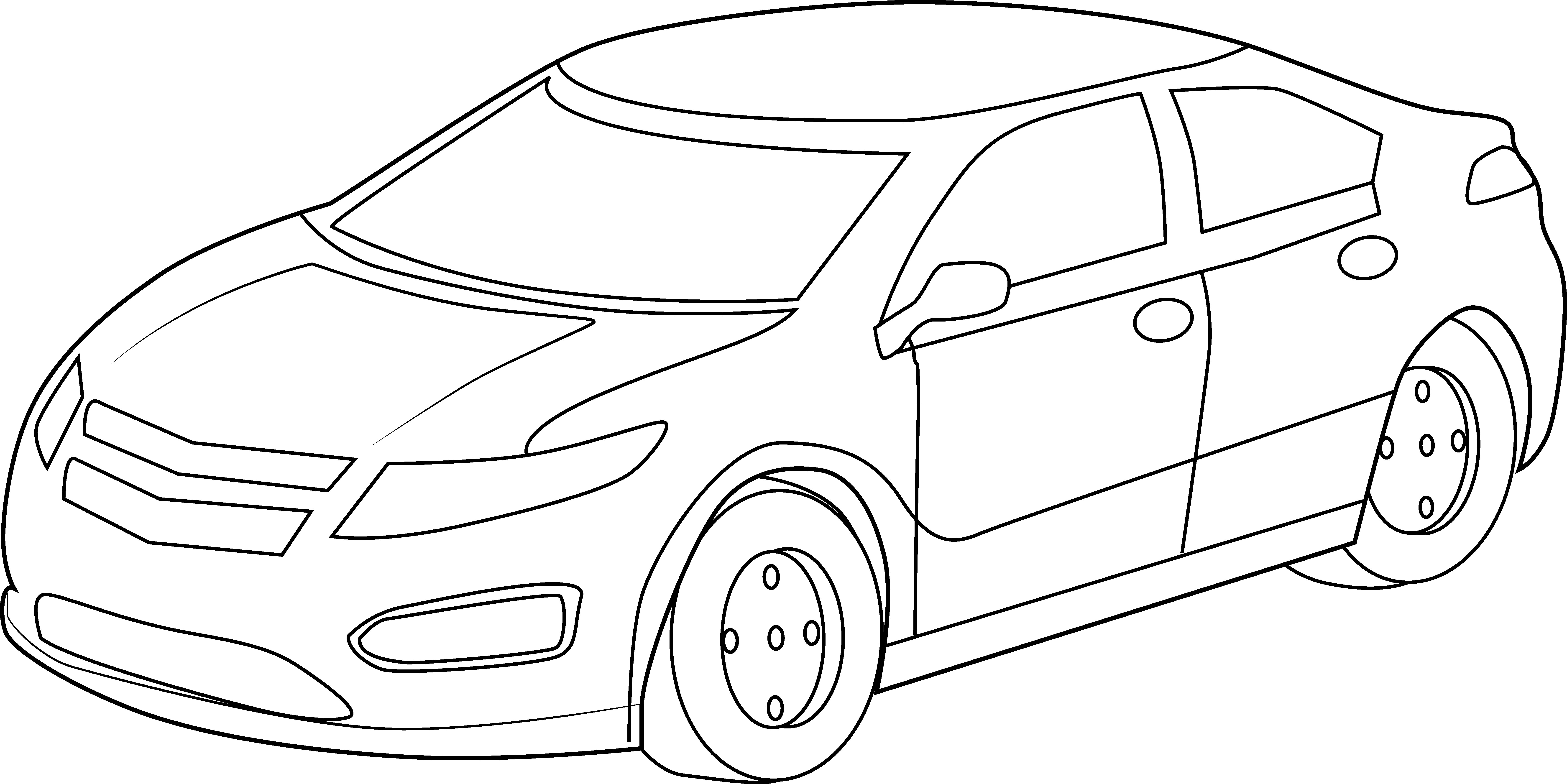 Black And White Clipart Of Car.