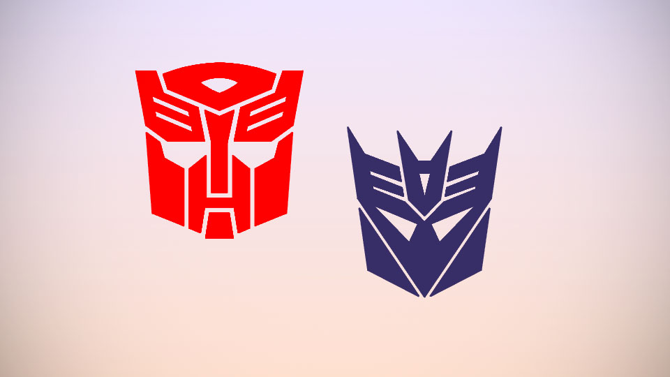 autobot symbol change into decepticon symbol gof