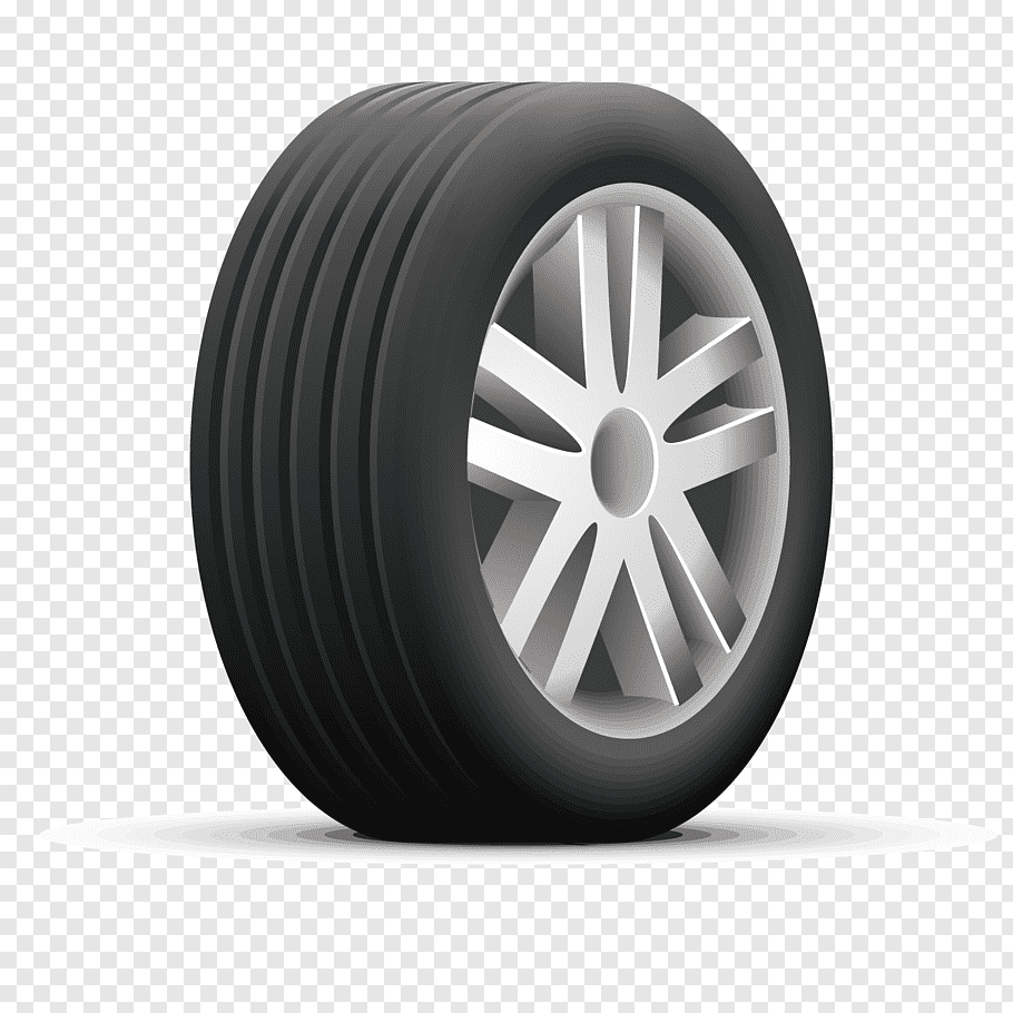 Silver automotive wheel and tire illustration, Car Tire.
