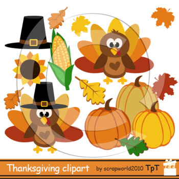 Thanksgiving clipart Turkey Day clipart autumn clip art+black white outline.