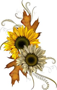 Large Fall Flowers Free Printable Clip Art