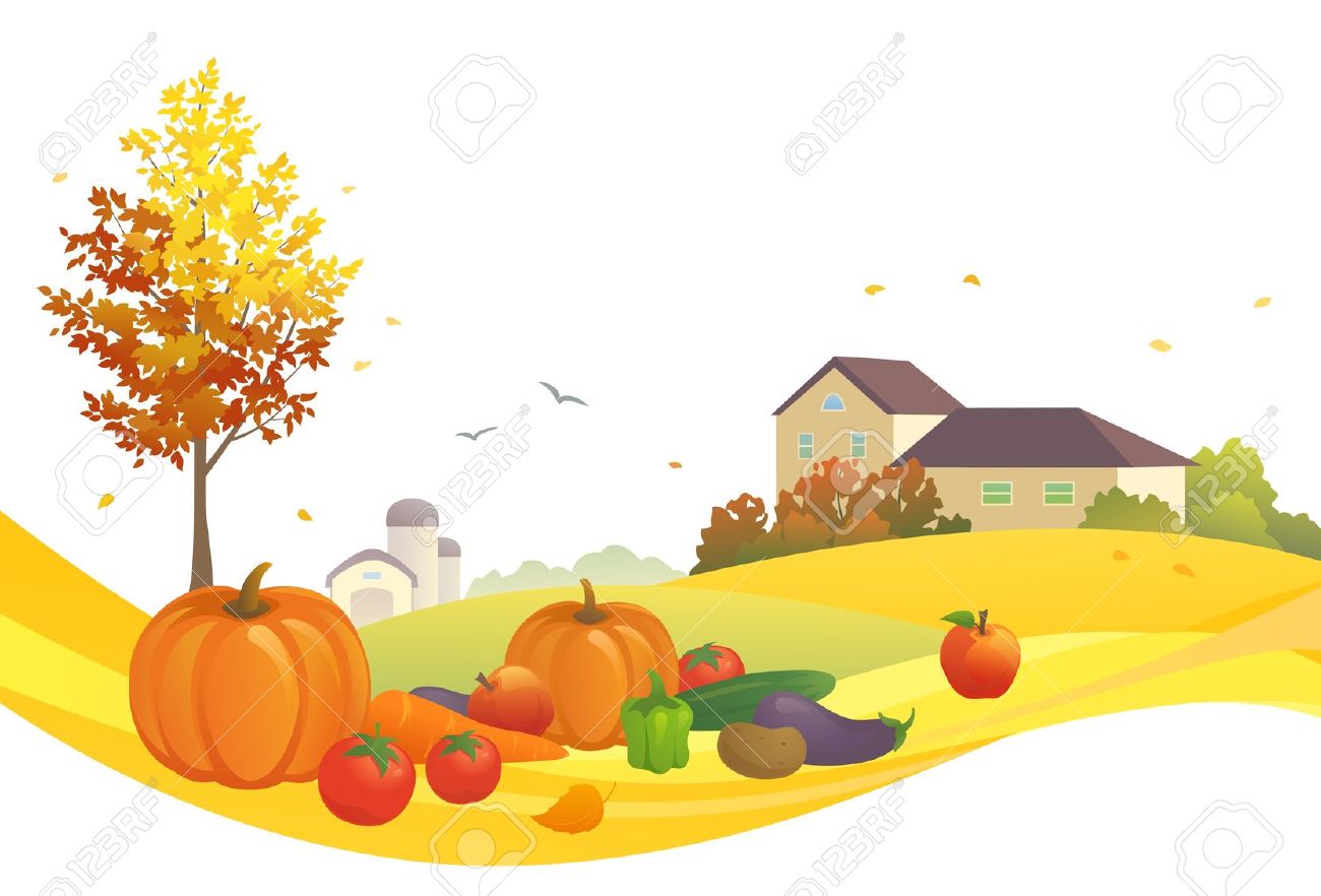 Vector Illustration Of An Autumn Harvest Royalty Free Cliparts.
