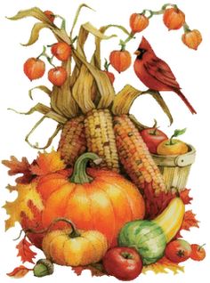 Image of autumn harvest dinner clipart.