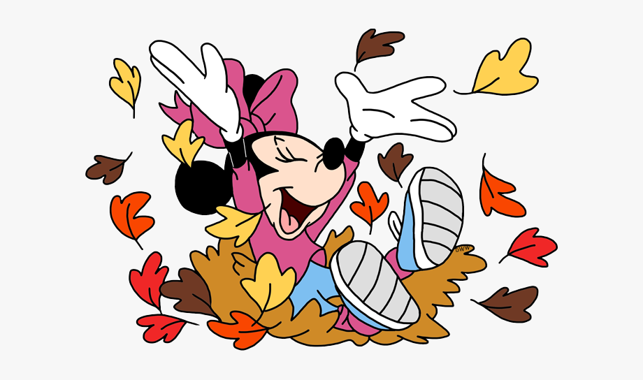 New Cute Minnie Cute Minnie Young Jumping In Fall Leaves.