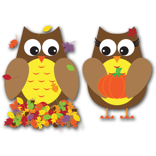 Fall Owls Clip Art SVG.