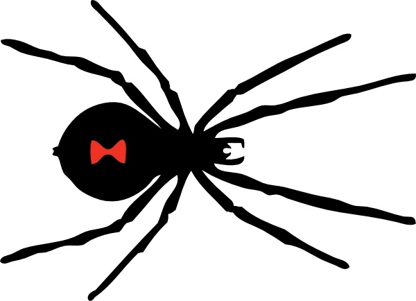 Black Widow Spider clip art Free vector in Open office drawing svg.
