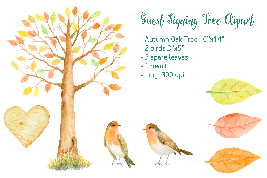 Watercolor Guest Signing Tree by Cornercroft.