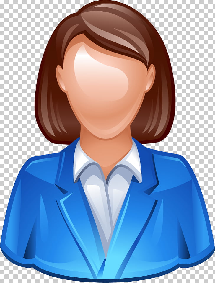 Avatar Icon, 3D character icon material, woman wearing blue.