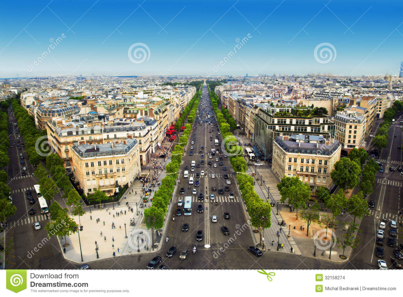 Champ elysees road clipart.