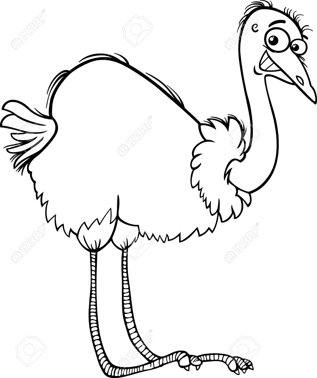 Ostrich Clipart Black And White.