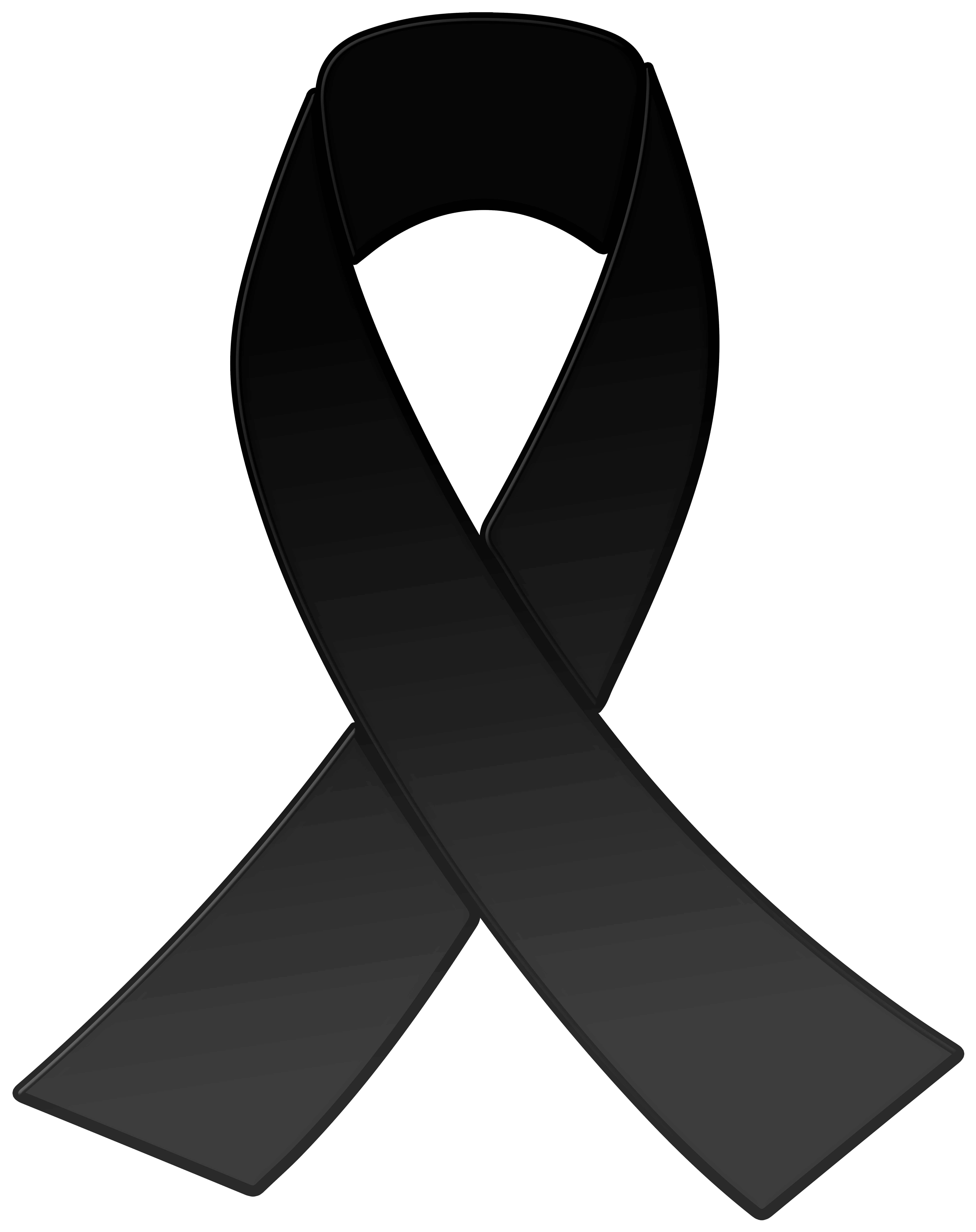 Black Awareness Ribbon PNG Clipart.