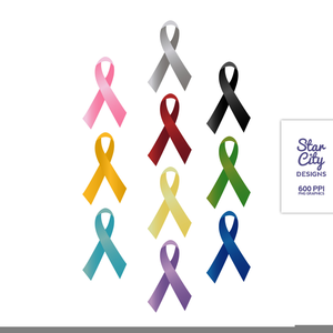 Cancer Awareness Ribbons Clipart.