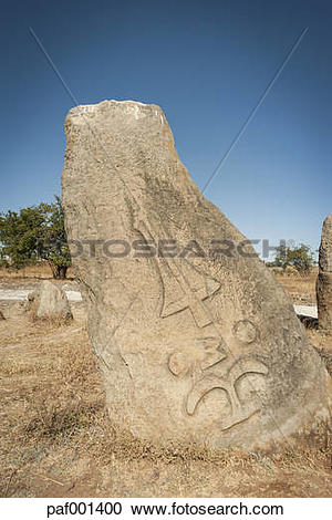 Stock Photography of "Ethiopia, Tiya, Monolithic column at Melk.