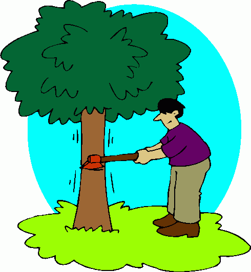Man Cutting Tree Clipart.