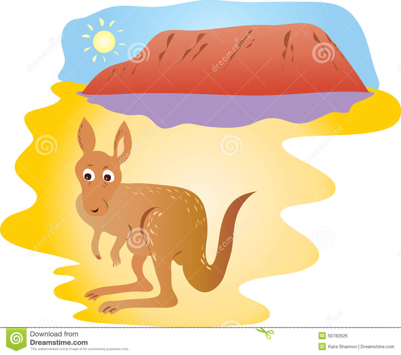 Uluru Ayers Rock Australia Stock Illustrations.