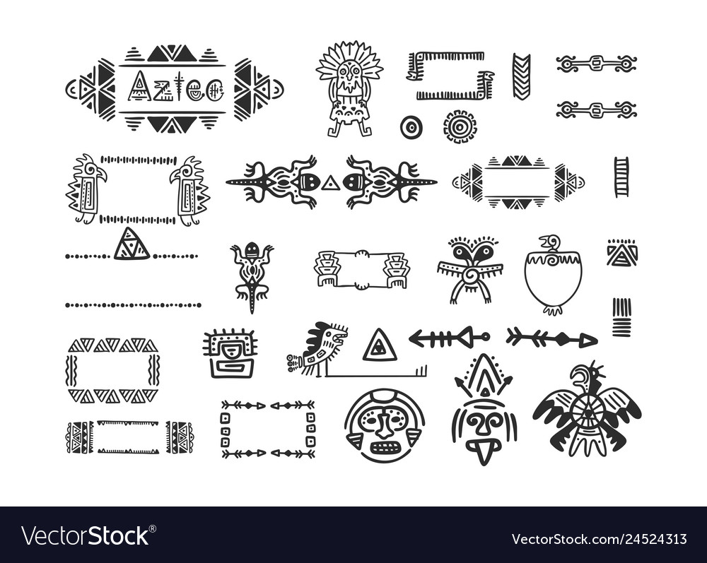 Tribal aztec symbols for logo.