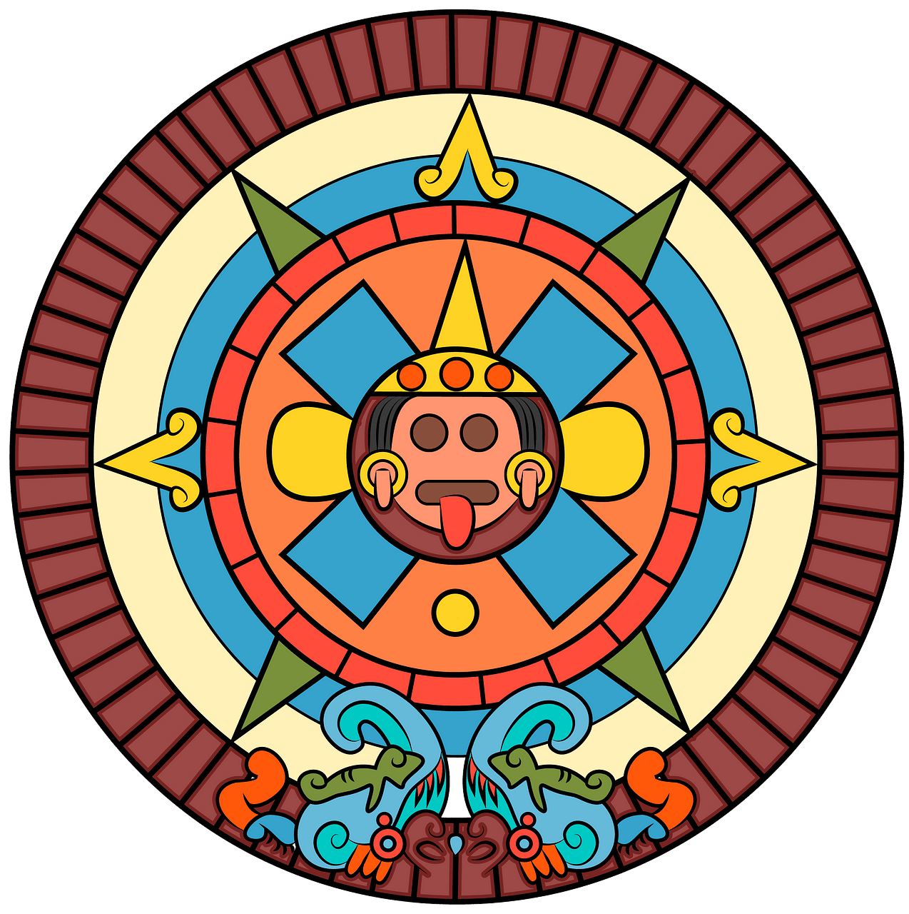 Aztec Sun Clip Art