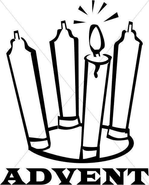 Advent Candles Clipart Black And White.