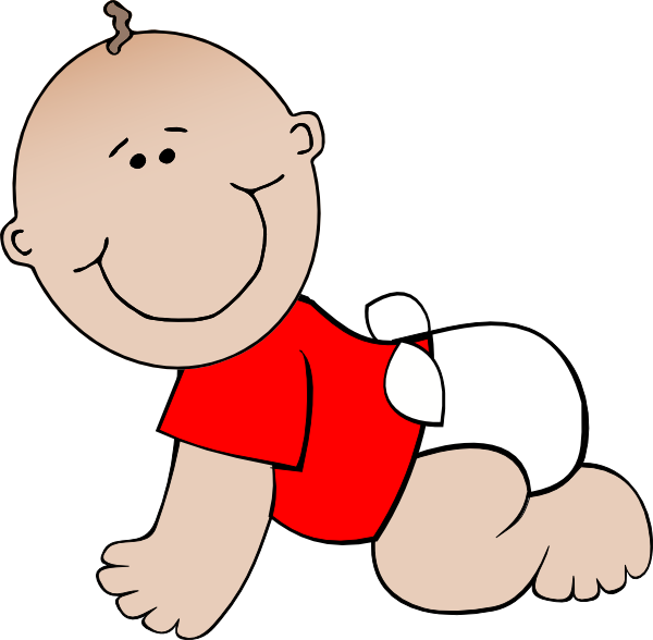 Crawling Baby Red clip art.
