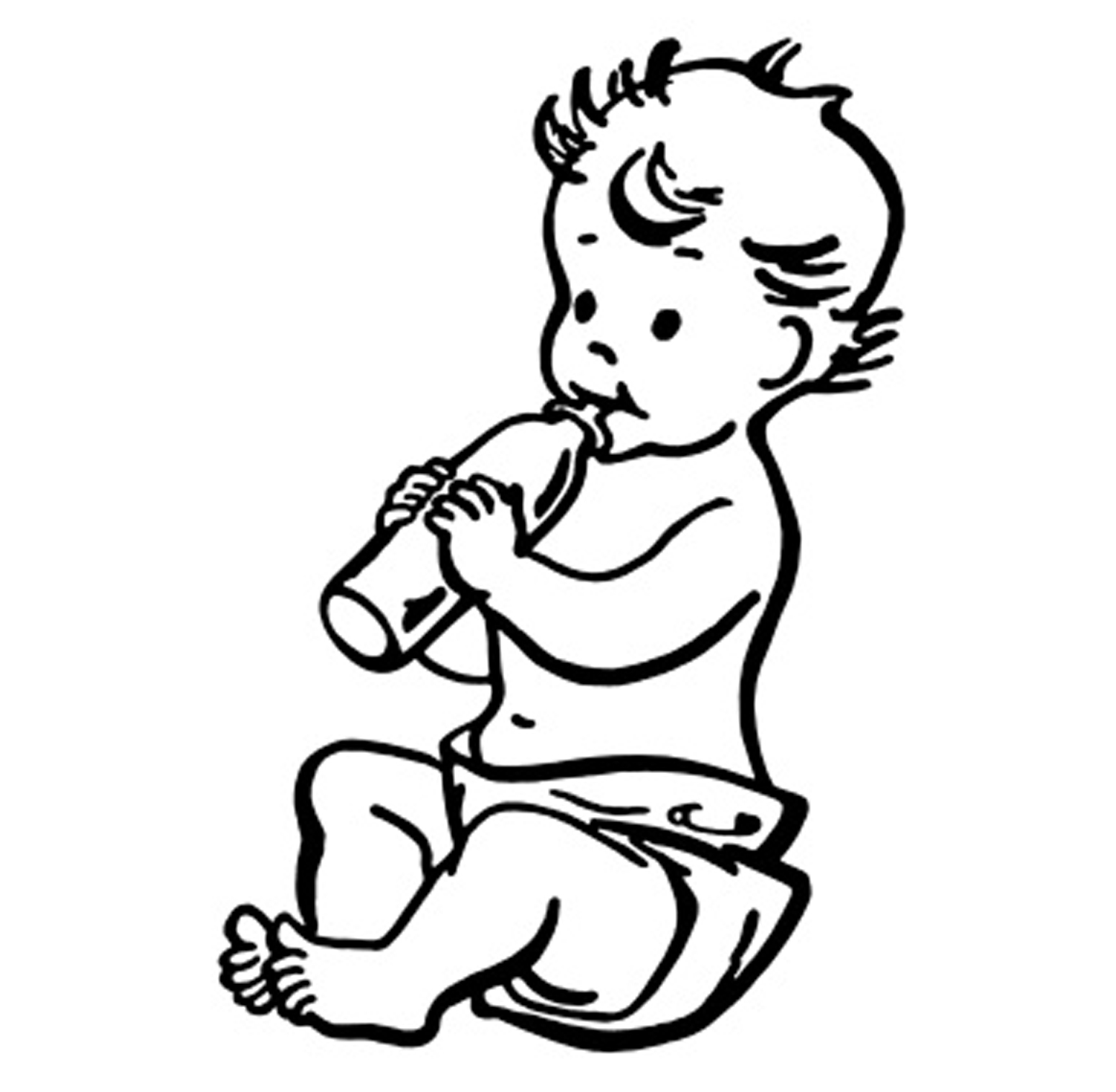 Black And White Baby Clipart.