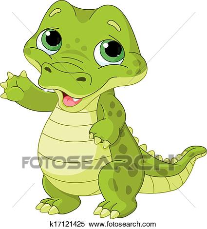 Baby alligator Clipart.