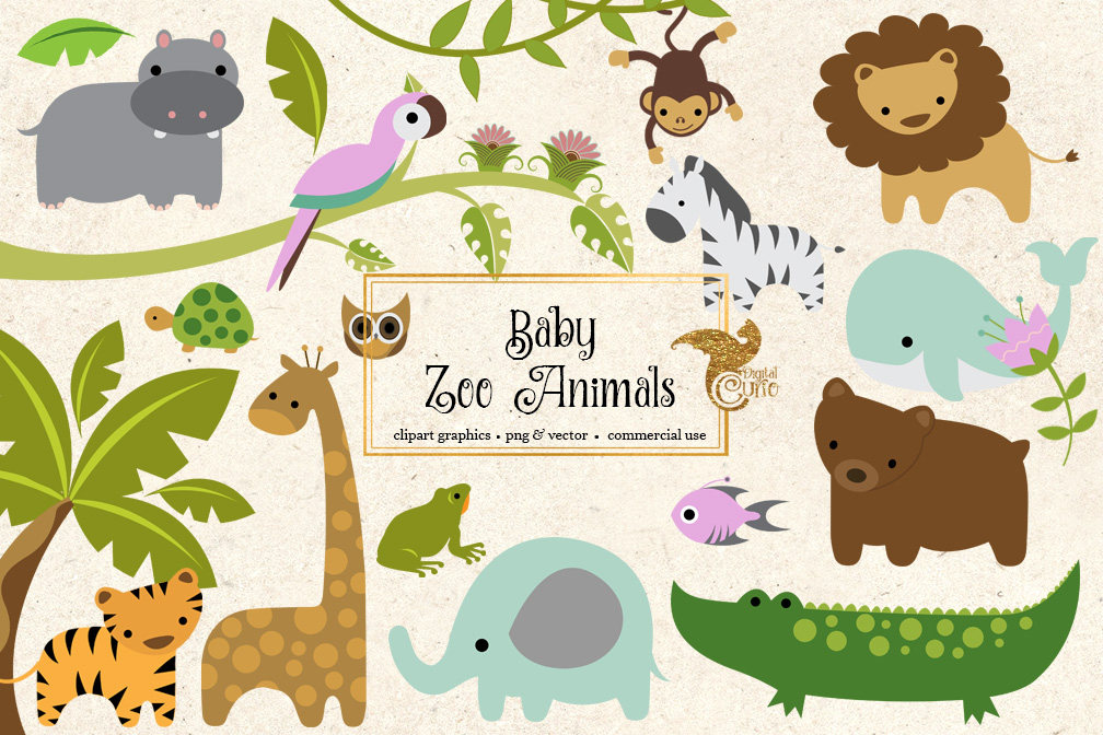 Baby Zoo Animals Clipart.