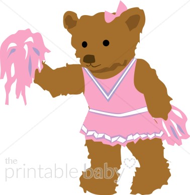 Teddy Bear Cheerleader Clipart.