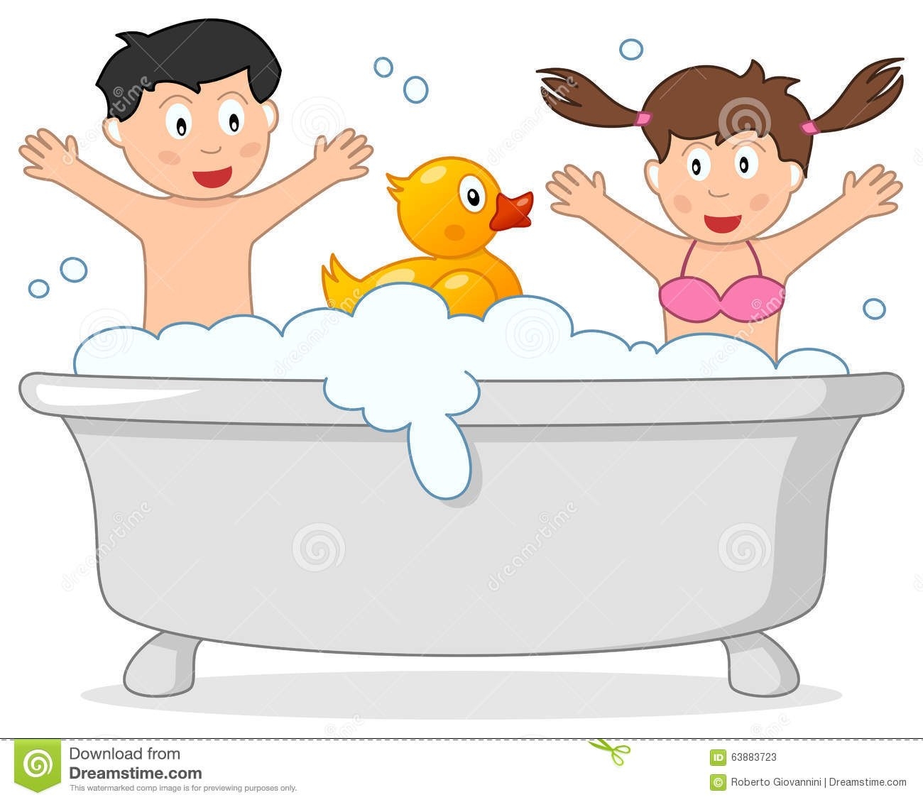 Kids In Bathtub Free Clipart & Free Clip Art Images #10374.