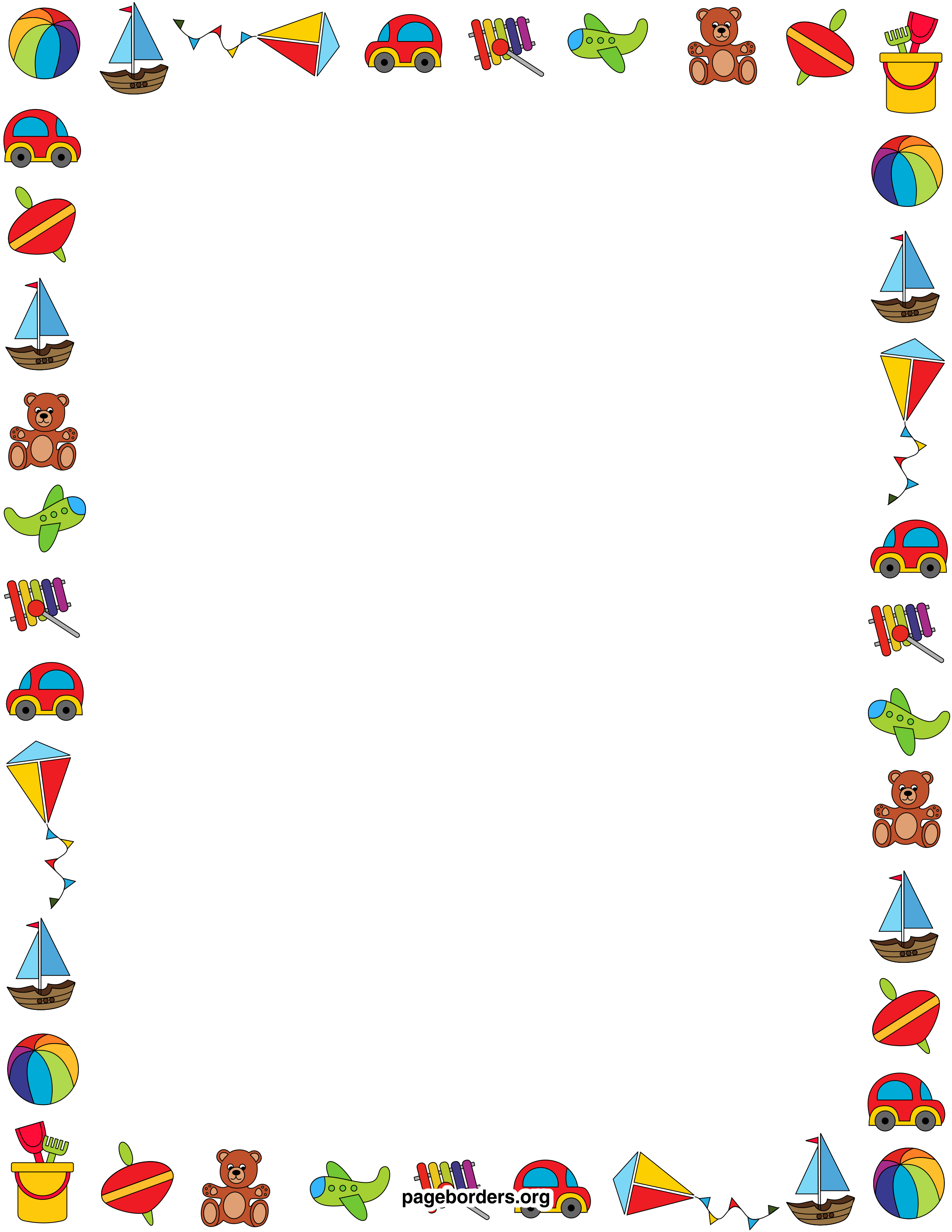 Baby Toys Clipart Borders.