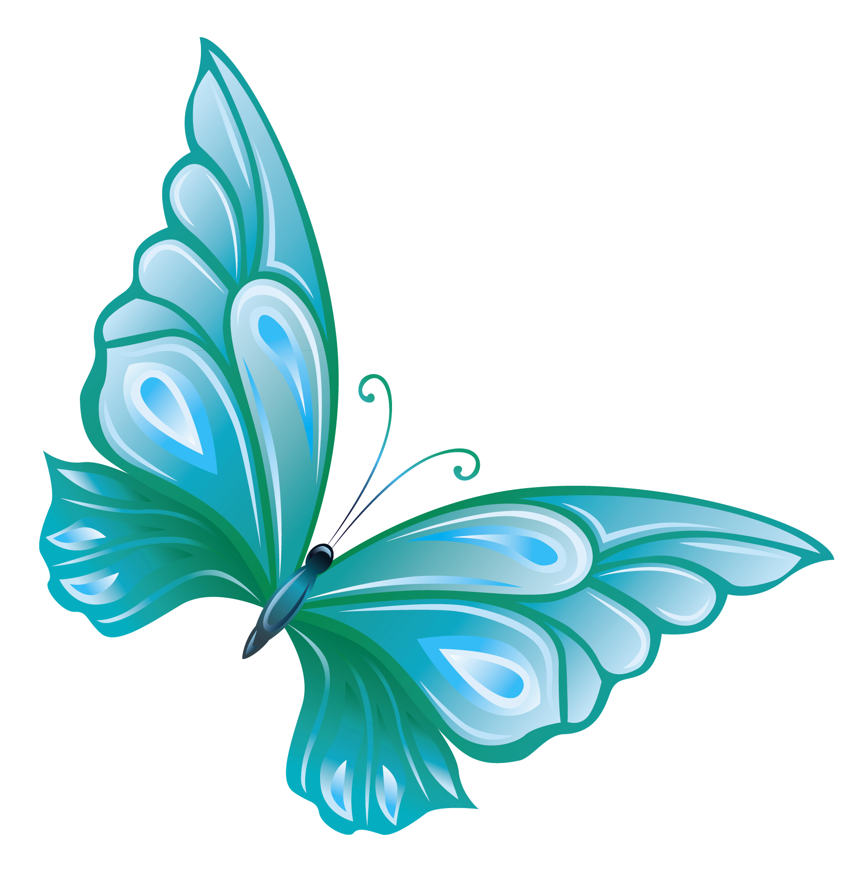 Light Blue Butterfly Clipart.
