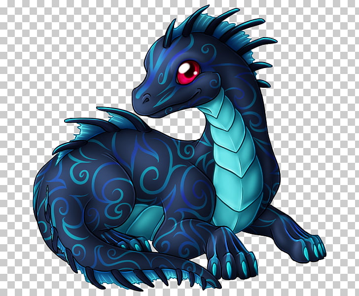Dragon Infant Cuteness , Cute Baby Dragon, black and blue.