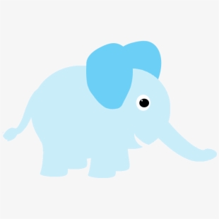 Baby Blue Circle Elephant Drawing.