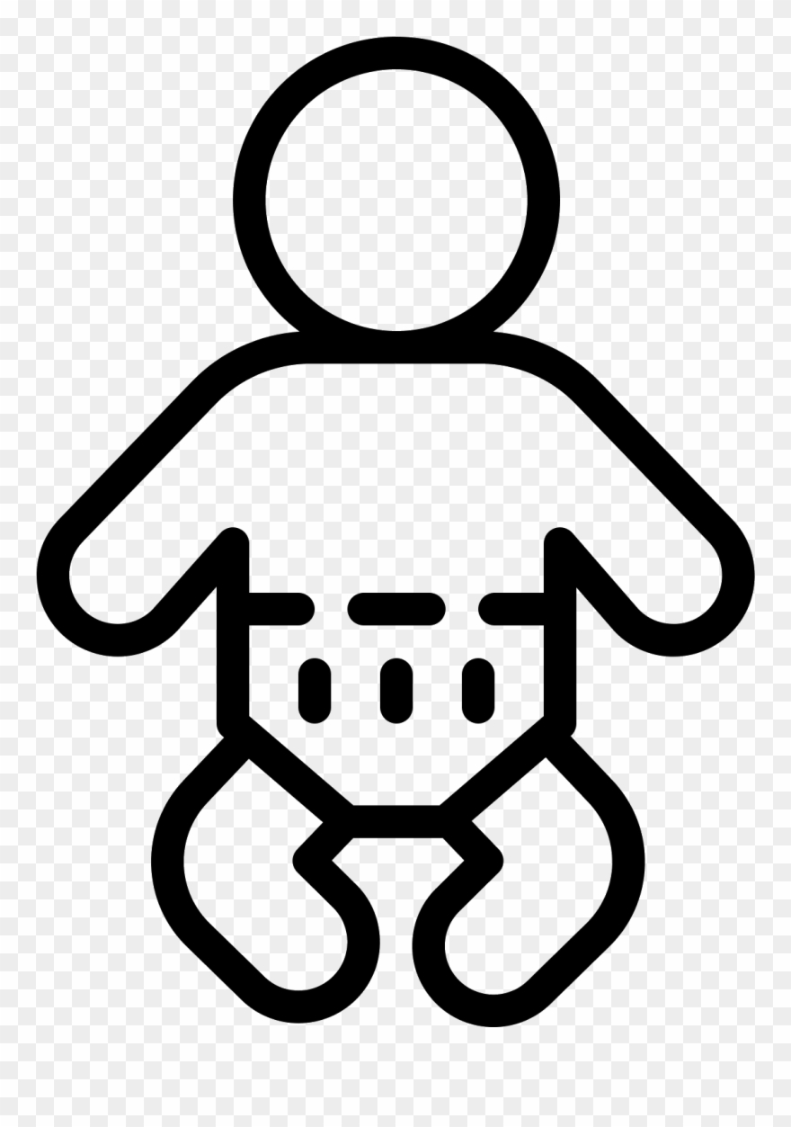 It Is A Icon Of A Baby Wearing A Diaper.