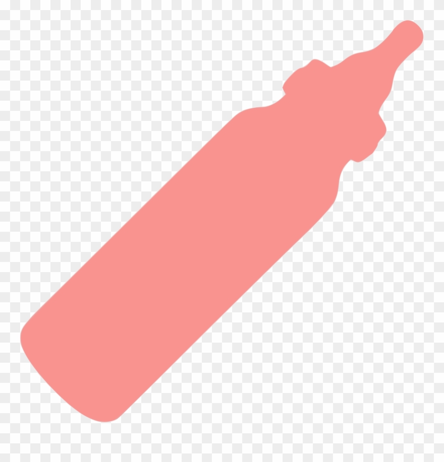 Pink Baby Bottle Silhouette Vector Clipart Image.