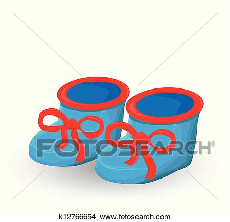 Baby boy shoes Clipart.