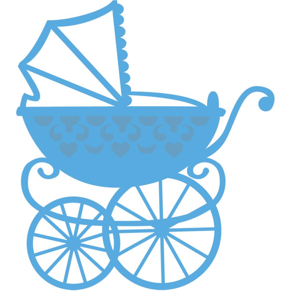 Baby Boy Stroller Clipart.