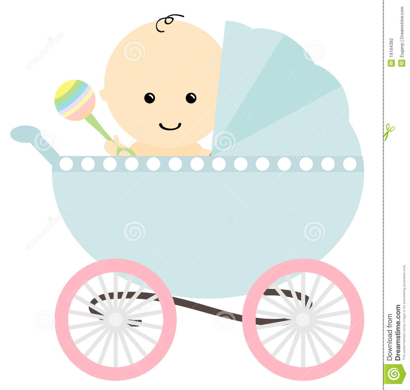 Baby boy carriage clip art.