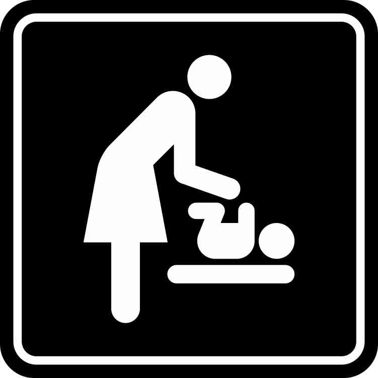 5in x 5in Baby Changing Station Sticker.