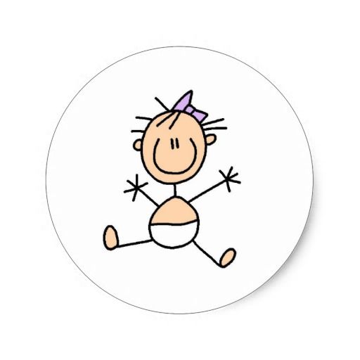 Stick Figure Baby Girl Sticker.