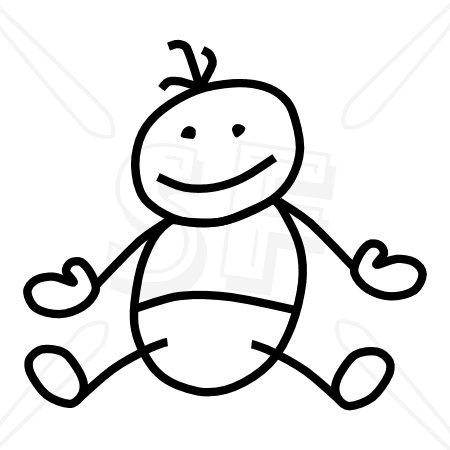 Stick Figure Baby Clipart.