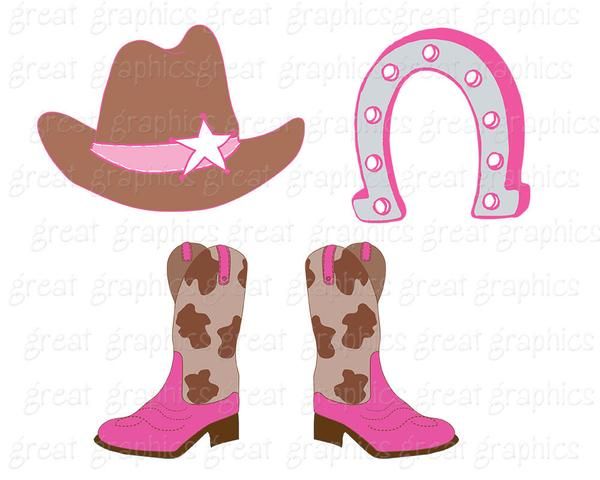 Cowboy Clipart Cowgirl Clip Art Digital Clip Art Pink.
