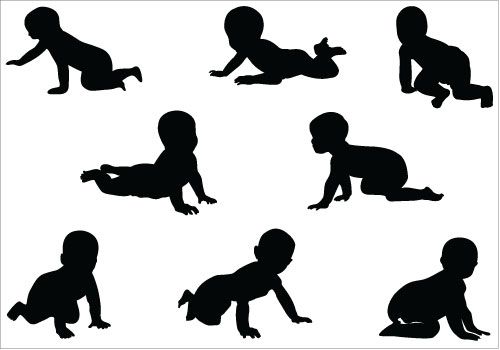 Baby Crawling Silhouettes Vector Babies Crawling Clipart.