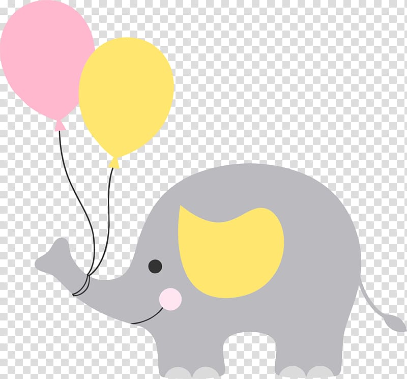 elephant with ballon outline