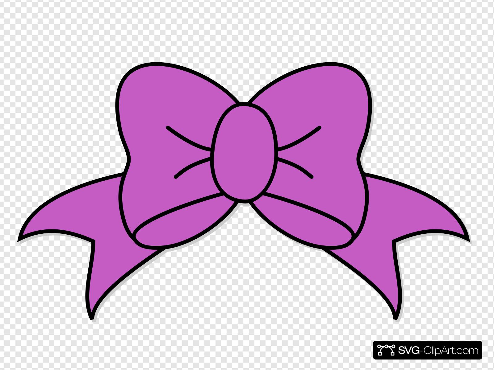 Purple Hair Bow Clip art, Icon and SVG.