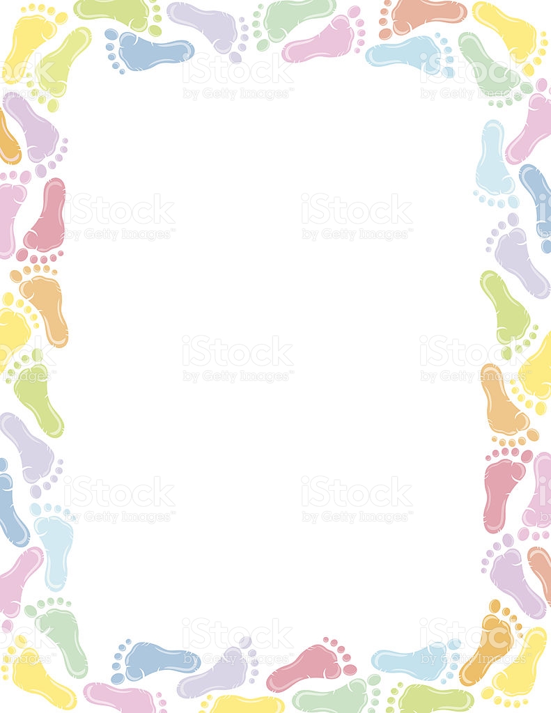 Baby Footprint Border Clipart.