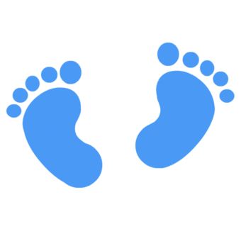 Baby feet footprint border clipart.