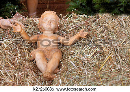 Stock Image of fig baby in the hay k27256085.