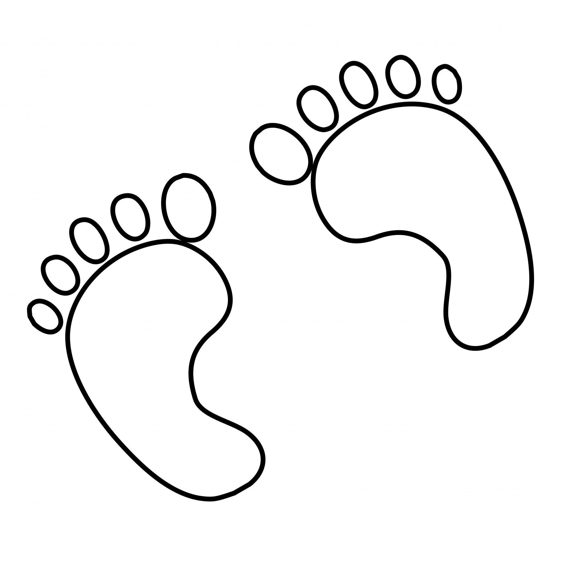 Baby Feet Clipart Black And White.