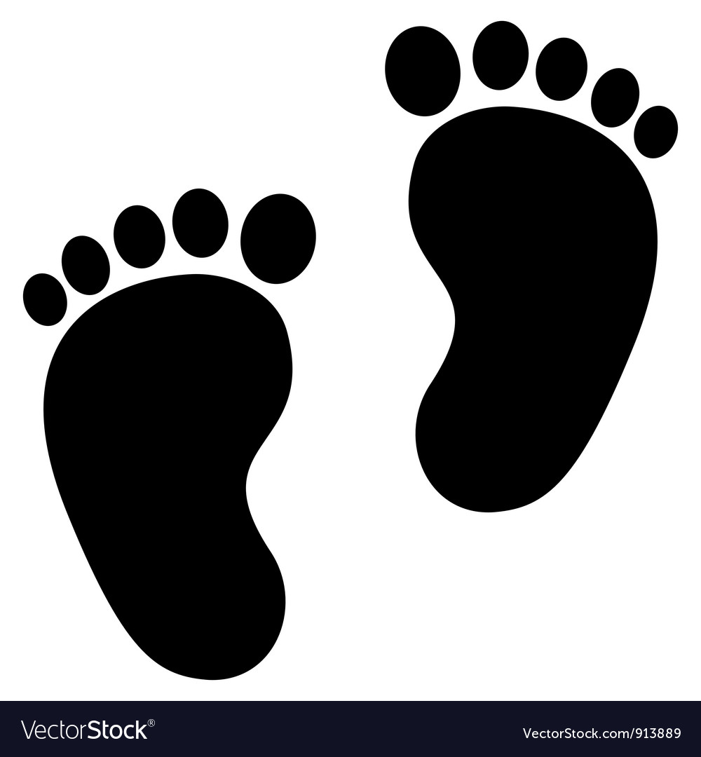 Baby feet clean black icon.